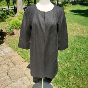 Talbots Black Pure Irish Linen Long Jacket